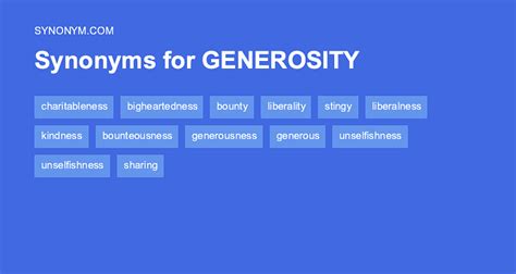 synonym generously|synonyms for kindness and generosity.